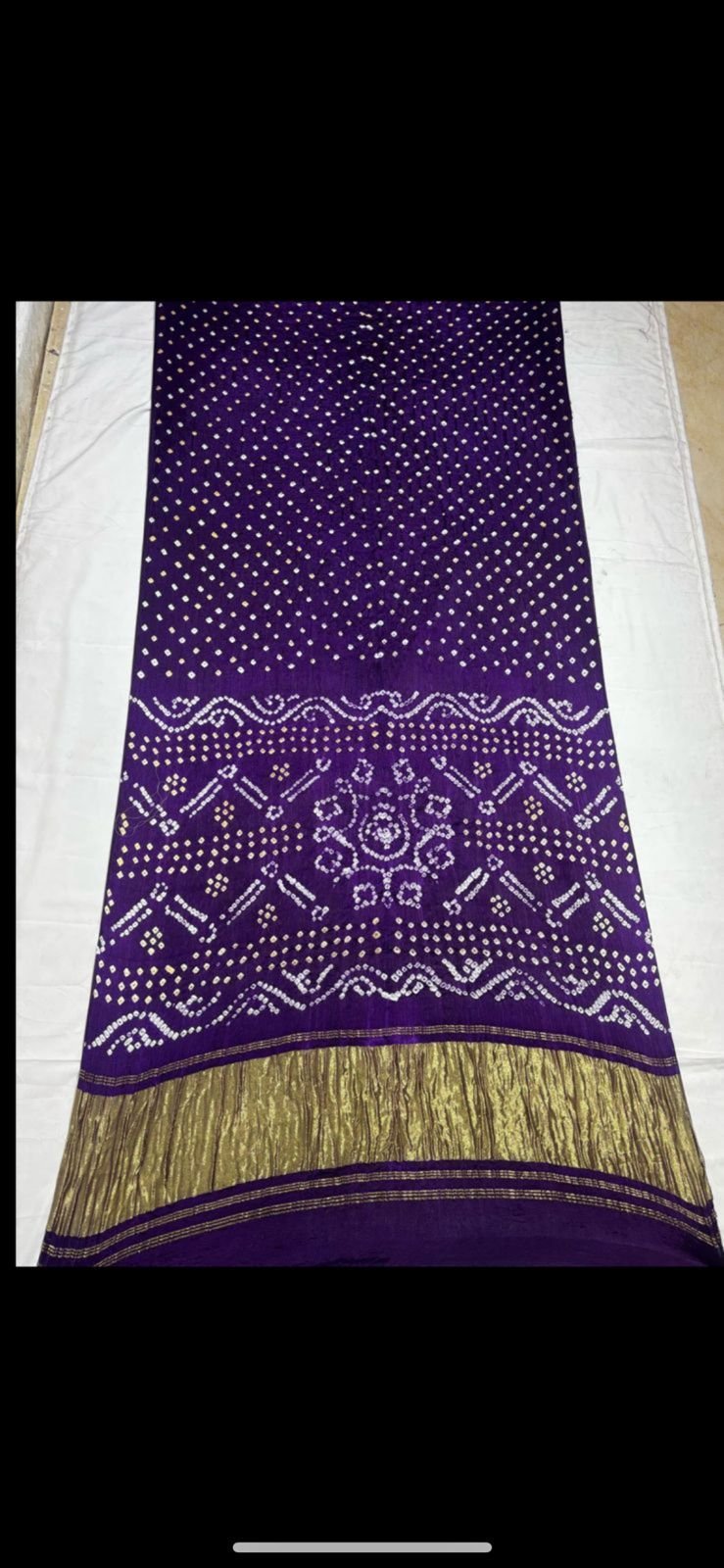 Pure Gajji Silk Bandhej Saree with zari border