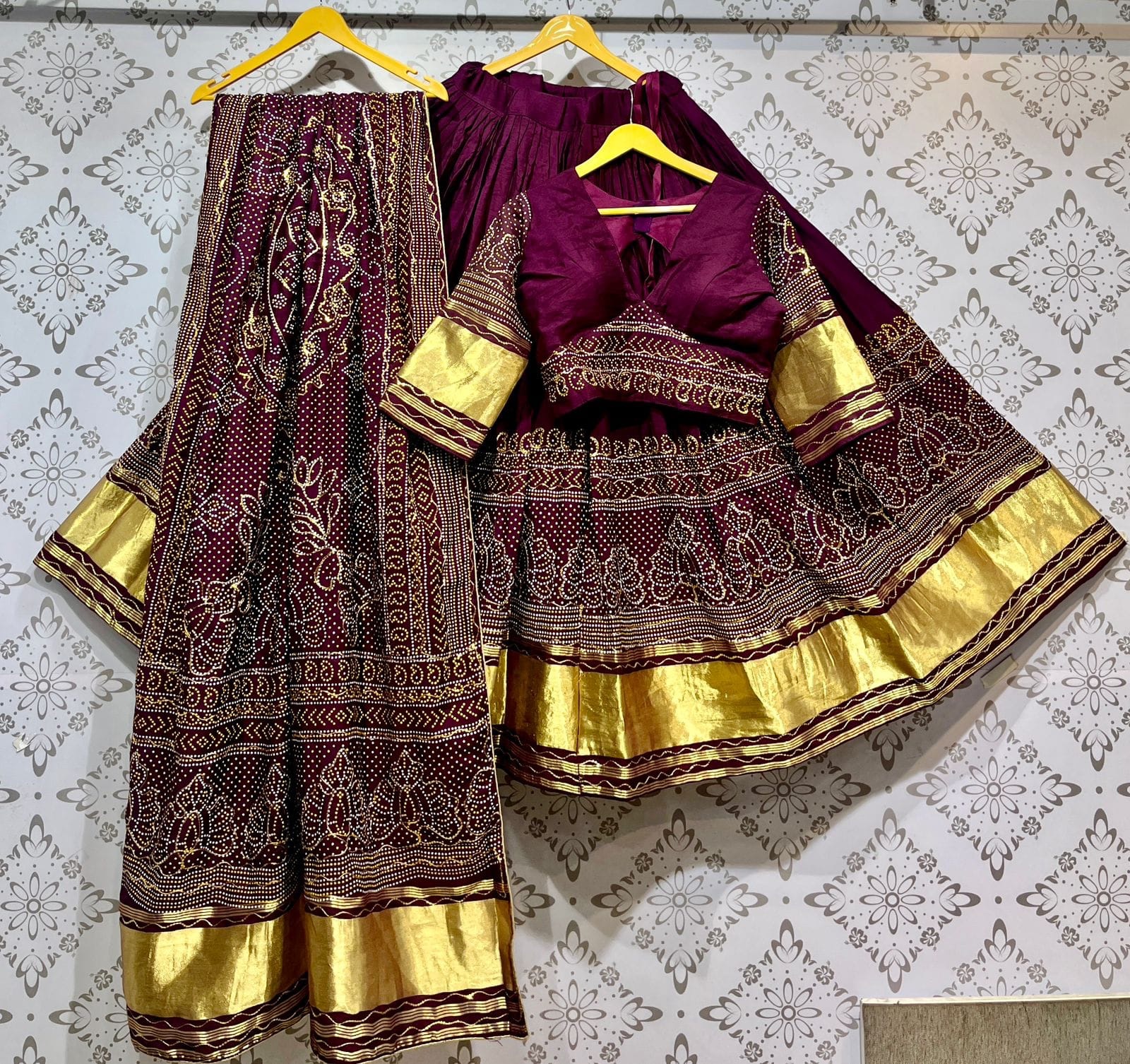 Pure masrum Gajji silk Lehenga